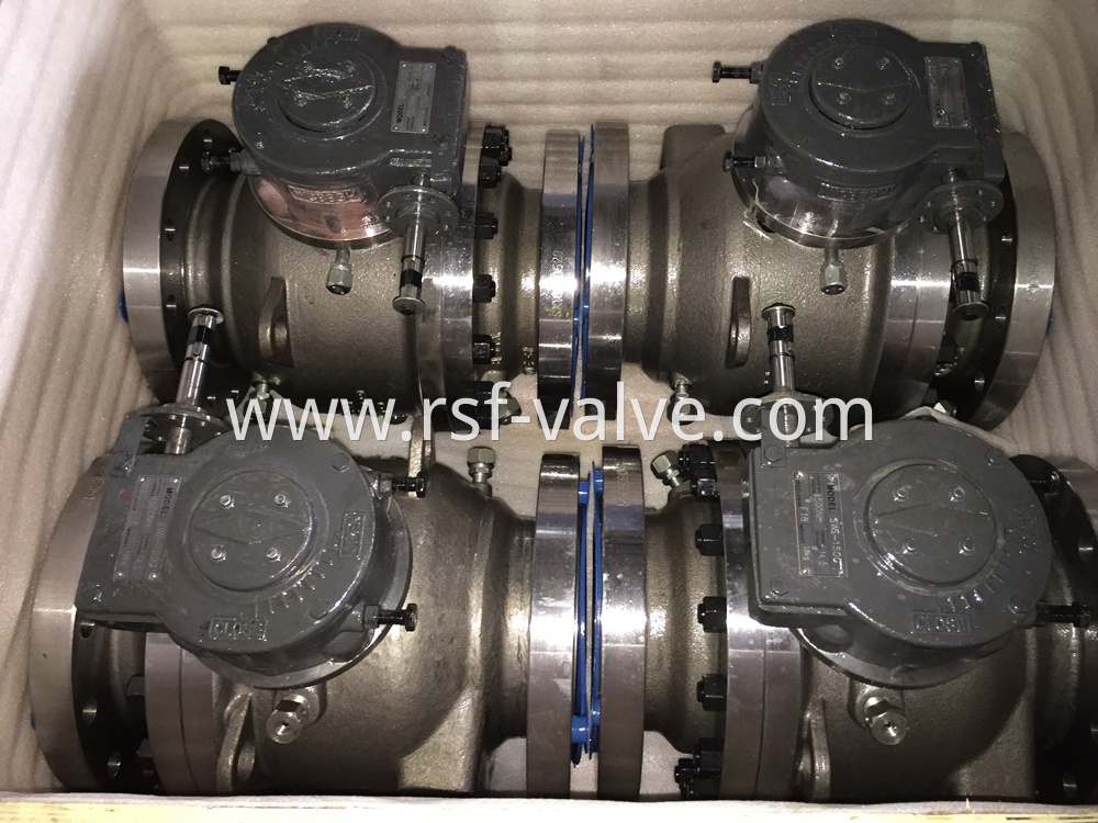 2pcs Body Cast Steel Trunnion Mounted Ball Valve 3